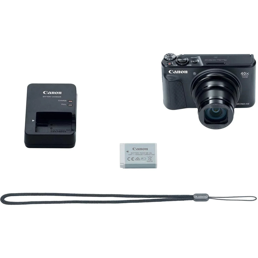 Canon Powershot SX740  4K Video Digital Camera Black + Basic Bundle