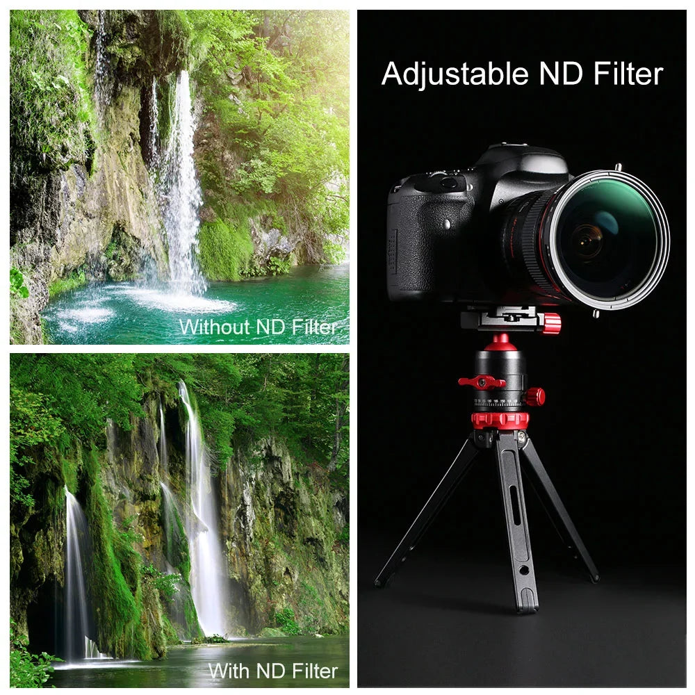 K&F  67mm 2-in-1 Variable Adjustable Filter Neutral Density Fader 5-Stop ND2-ND32 and  Circular Polarizing Filter Ultra-thin with Cleaning Cloth for Camera Lens