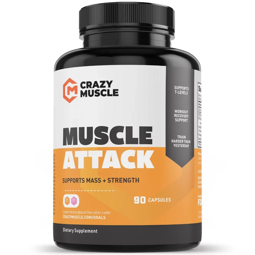 Muscle Attack: Keto Muscle Building Supplement with  by Crazy Muscle - 90 Capsules