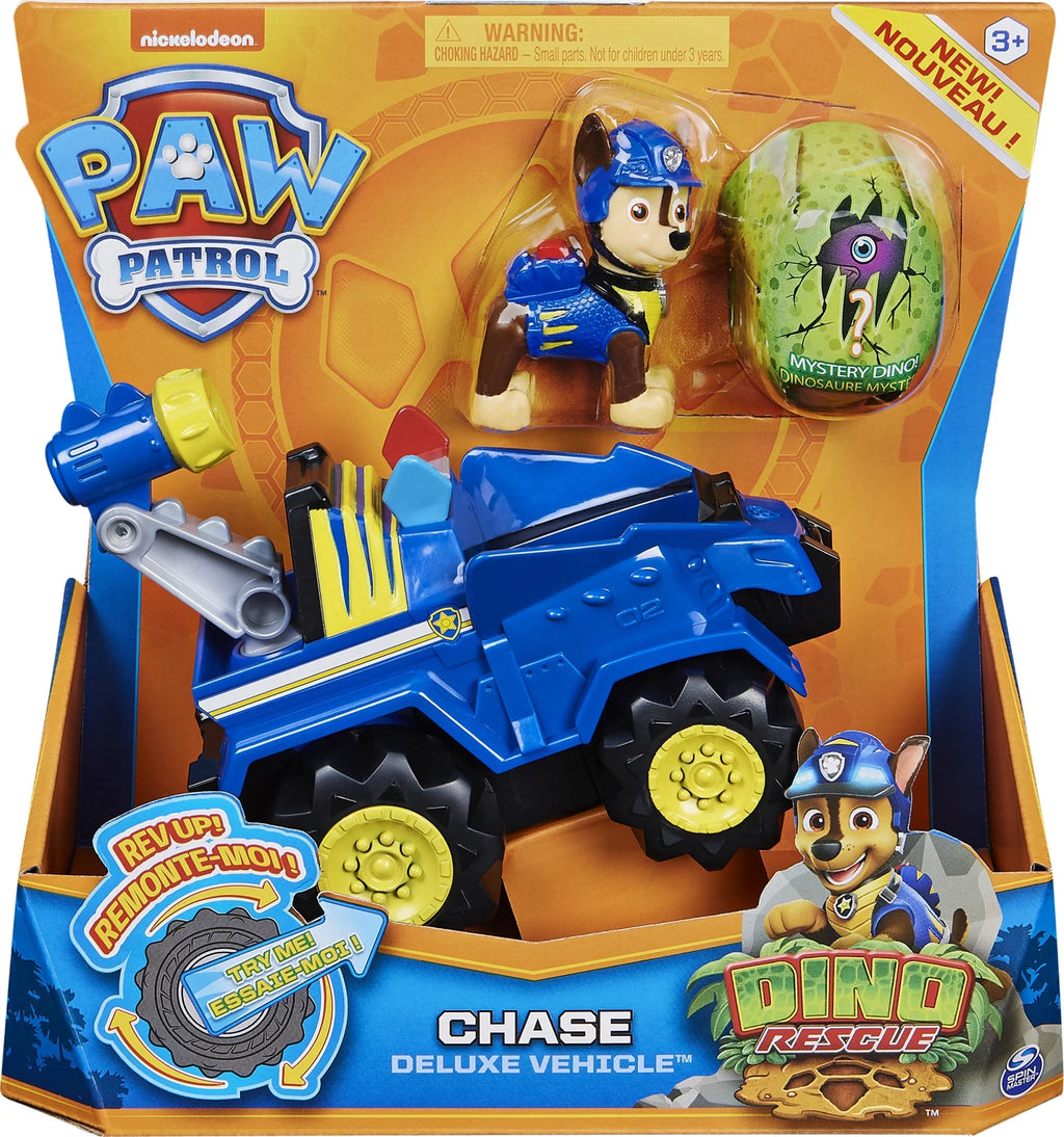 Patrol, Dino Rescue Chase’s Deluxe Rev Up Vehicle with Mystery Dinosaur Figure