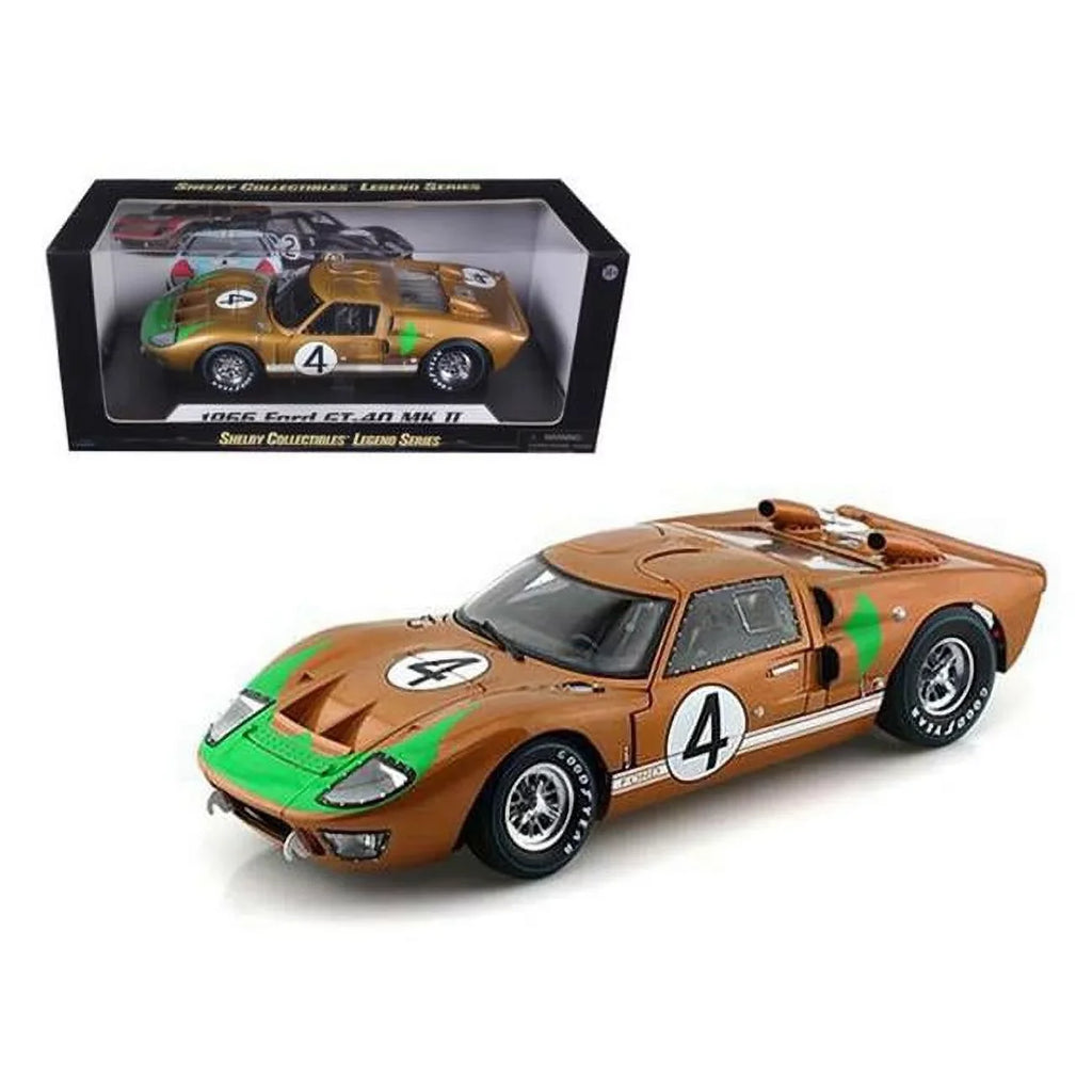 Shelby Collectibles SC414 1966 Ford -40  2 Gold No.4 1-18 Diecast Car Model