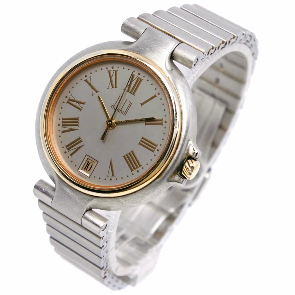 Pre-Owned Dunhill Millennium Watch Stainless Steel Swiss Made Silver Quartz Analog Display Gray Dial Boys (Fair)