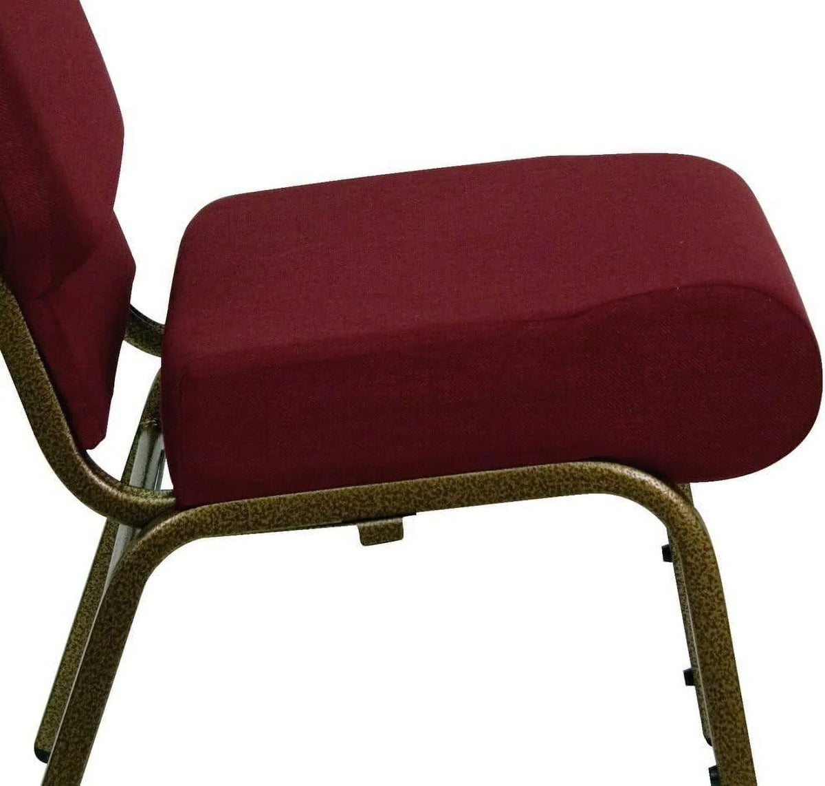 Series 21''W Stacking Church Chair In Burgundy Fabric - Vein Frame