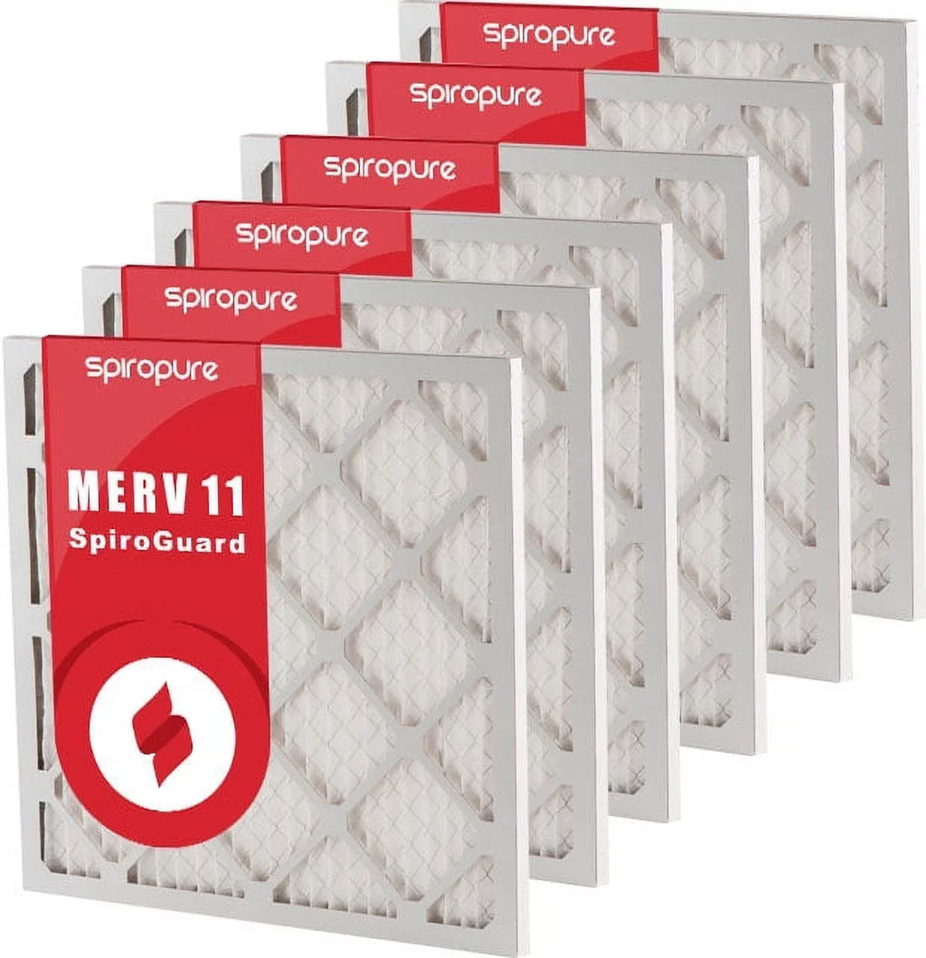 SpiroPure 20x23.5x1  11 Pleated Filter Air Filters - Made in  (6 Pack)