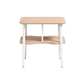 Modern Minimalist Side Table with Curved Design and Wooden Top