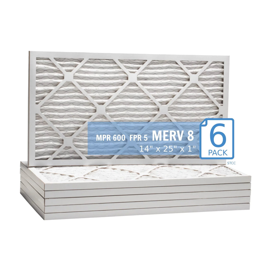 14x25x1, Purolator Hi-E 40 Extended Surface Pleated Air Filter, Mechanical  8, (6 Pack)