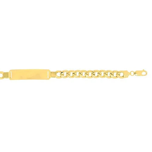 JewelStop 14k Yellow Gold 8mm Lite Miami Cuban Men's Link -Bracelet, Lobster Clasp 8.5 Inches, 19.2gr.