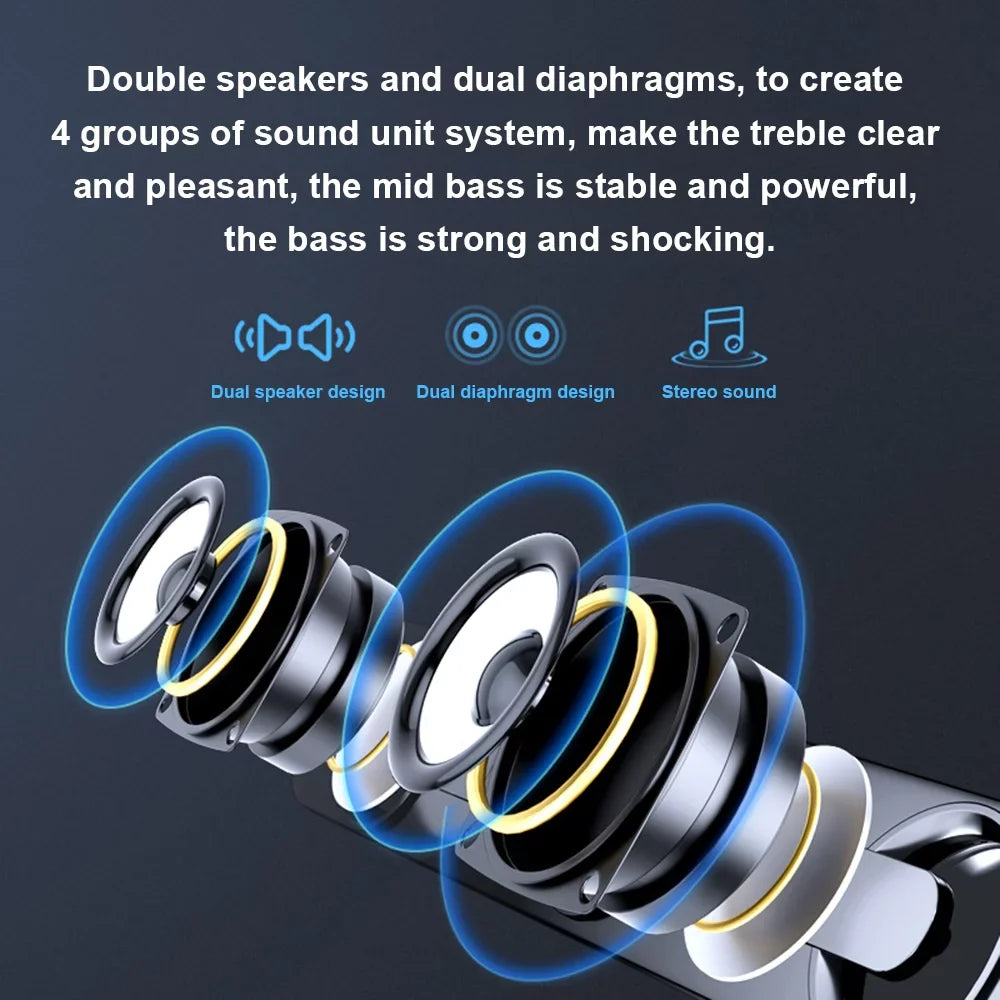 Radirus V-111 Computer Speaker,  Wired Powerful Bar Stereo Subwoofer Bass Speaker, Surround Sound Box for  Laptop Phone Tablet MP3 MP4, Audio Equipment for Home Theater-Like Audio Quality
