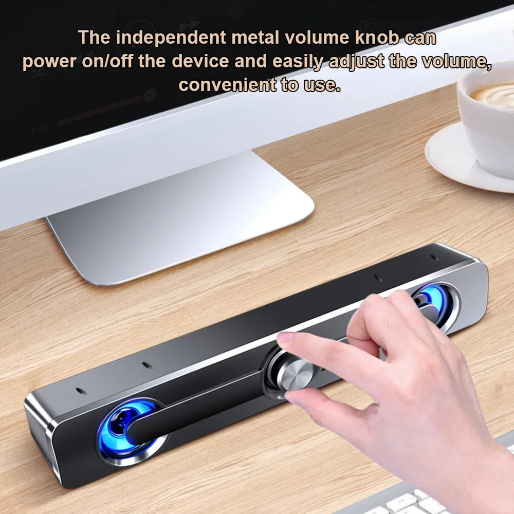 Radirus V-111 Computer Speaker,  Wired Powerful Bar Stereo Subwoofer Bass Speaker, Surround Sound Box for  Laptop Phone Tablet MP3 MP4, Audio Equipment for Home Theater-Like Audio Quality