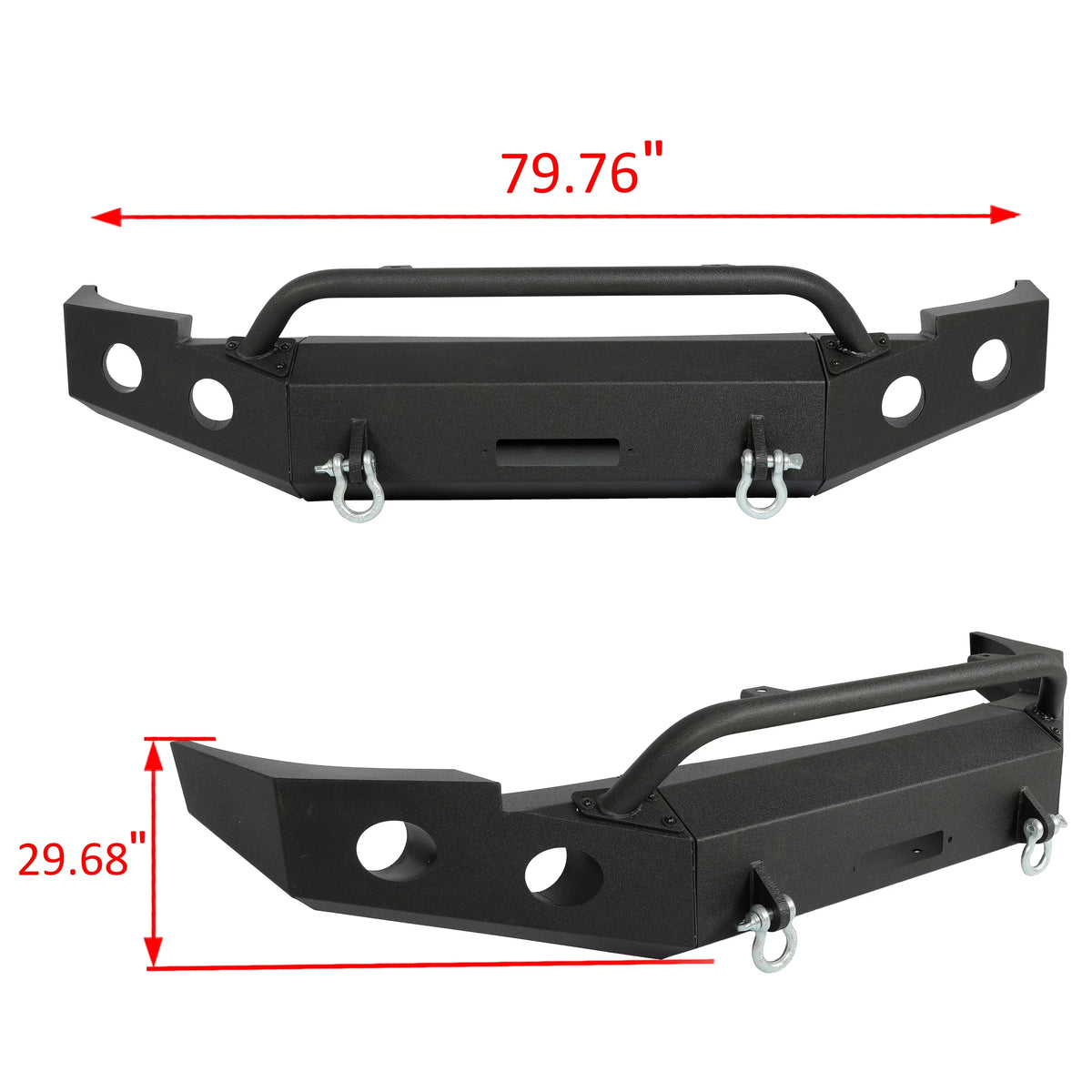 Front Bumper W/ D-Rings for 2007-2013 Chevy Silverado 1500 Push Bar 3-Piece Modular 2008 2009 2010 2011 2012 2013