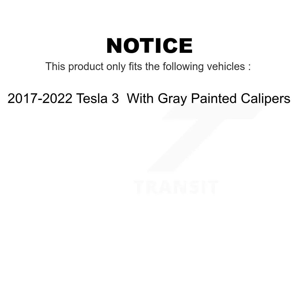 Front Ceramic Disc Brake Pads -2195 For 2017-2022 Tesla 3 With Gray Painted Calipers