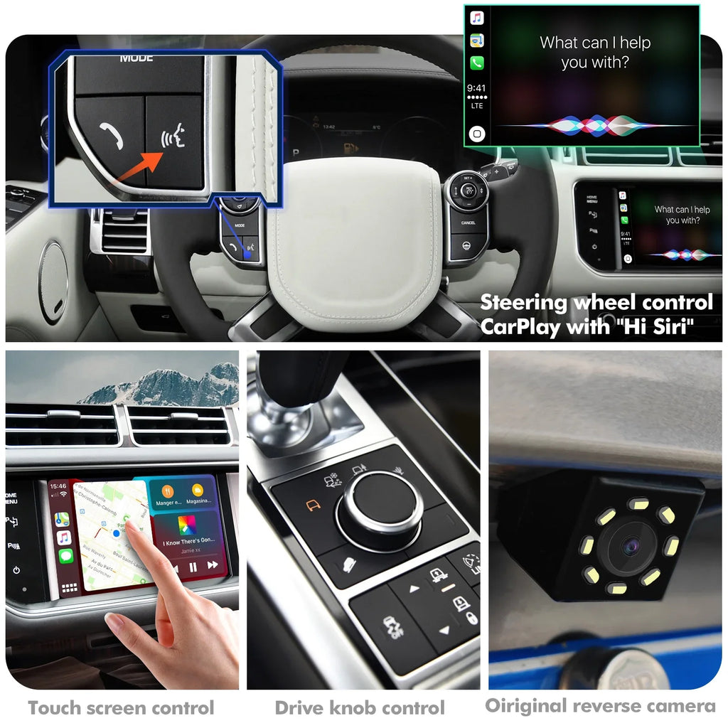 Wireless CarPlay Receiver SmartBox for Land Rover Range Rover/Evoque/Discovery 4 Jaguar   Bosch Carplay Interface Retrofit kit Decoder, Support Android Auto, Mirror Link, Reverse Camera,  Drive