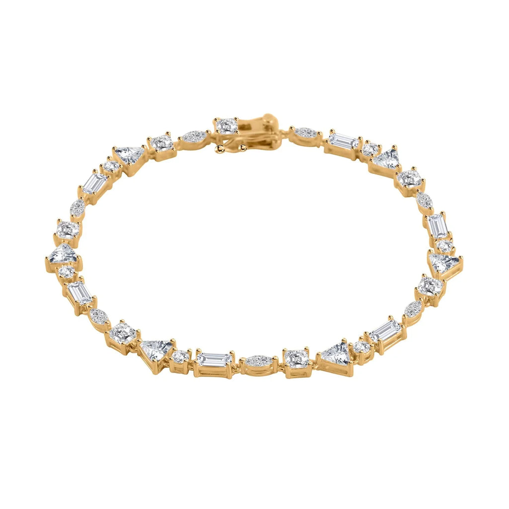 Shop  Lustro Stella Cubic Zirconia  Marquise 925 Sterling Silver Vermeil Yellow Gold Plated Bracelet for Women Jewelry Size 8" Ct 10.66 Birthday Mothers Day Gifts for Mom