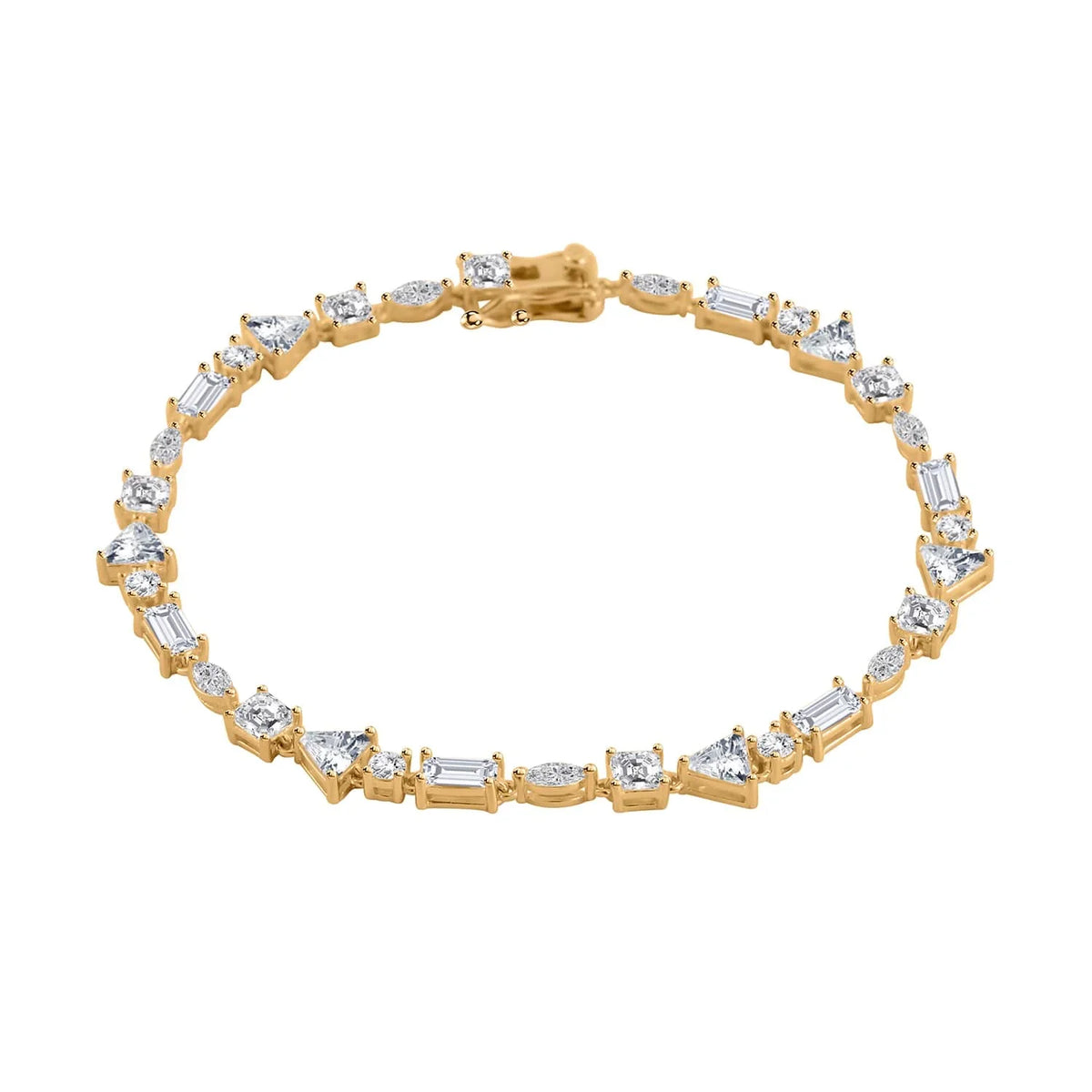 Shop  Lustro Stella Cubic Zirconia  Marquise 925 Sterling Silver Vermeil Yellow Gold Plated Bracelet for Women Jewelry Size 8" Ct 10.66 Birthday Mothers Day Gifts for Mom