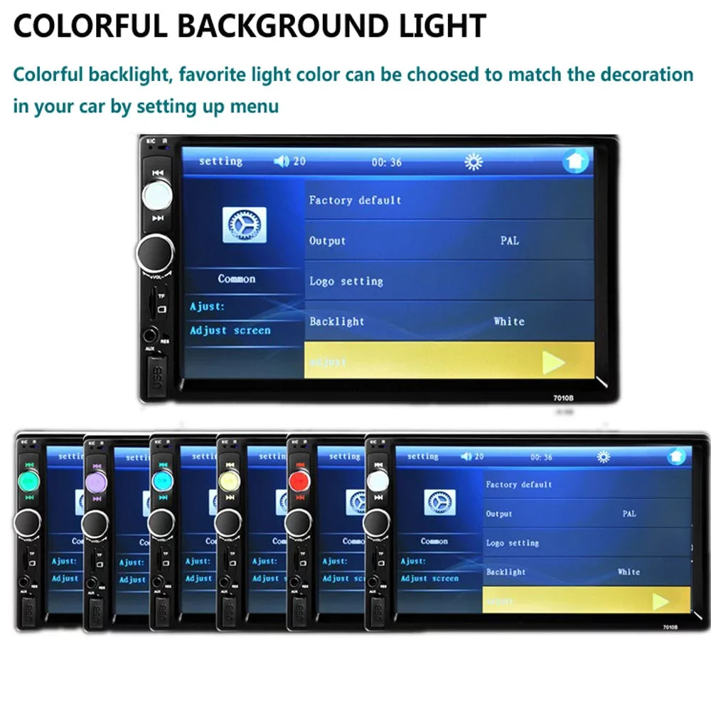 Polarlander Double Din Car Stereo Car Audio 7-inch  Touch Screen Car radio Player Bluetooth with Multimedia     MP5/4/3 Mirror Link Function
