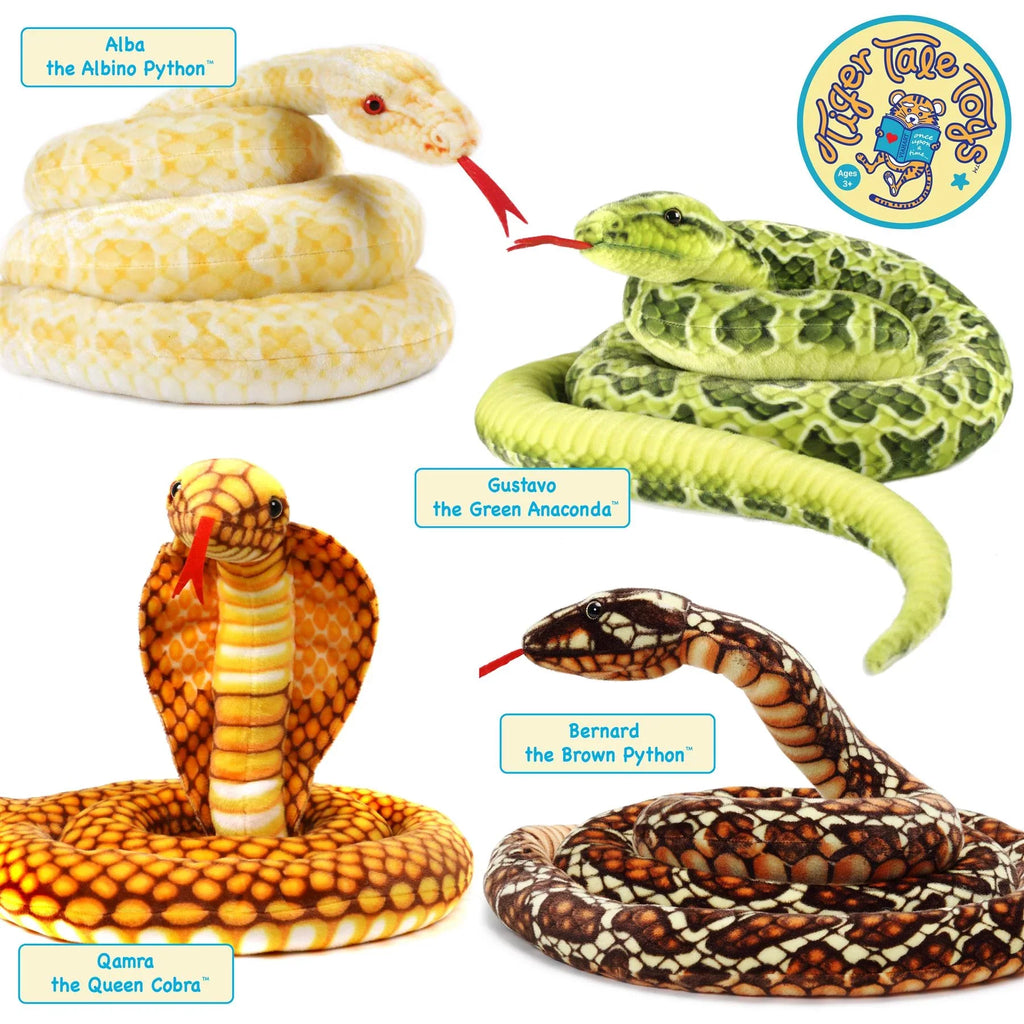 Gustavo the Green Anaconda | 100 Inch Stuffed Animal Plush Snake | by Tiger Tale Toys