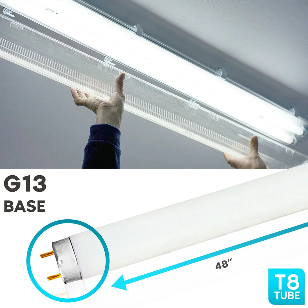Luxrite F32T8/850 32W 48 Inch T8 Fluorescent Tube Light Bulb, 5000K Bright White, 2800 Lumens, G13 Medium Bi-Pin Base, LR20734, 12-Pack