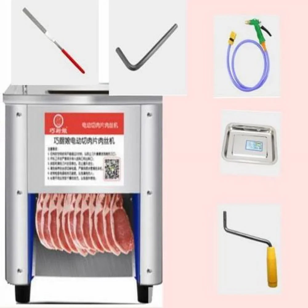 Commercial Electric Stainless Steel Meat Cutting Machine Tool meat beef cutter slicer 3.5mm  850W, 110V