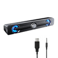Andoer V 111 Computer Speaker  Wired Powerful Bar Stereo Subwoofer Bass Speaker Blue  Light, All match Decoration