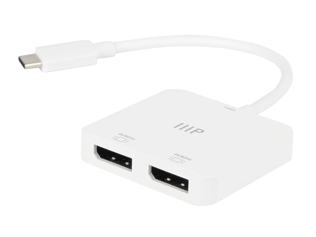 Monoprice -C to Dual 4K DisplayPort Adapter (Dual 4K@60Hz) Compatible with Thunderbolt 3 Devices with Windows and MacOS