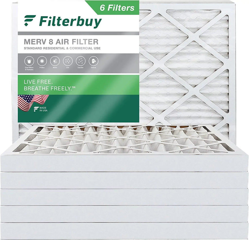 Filterbuy 16x20x2  8 Pleated   Furnace Air Filters (6-Pack)
