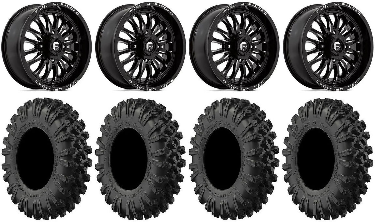 Fuel  18" Wheels Black 40" MotoRavage  Tires Kawasaki Teryx Mule