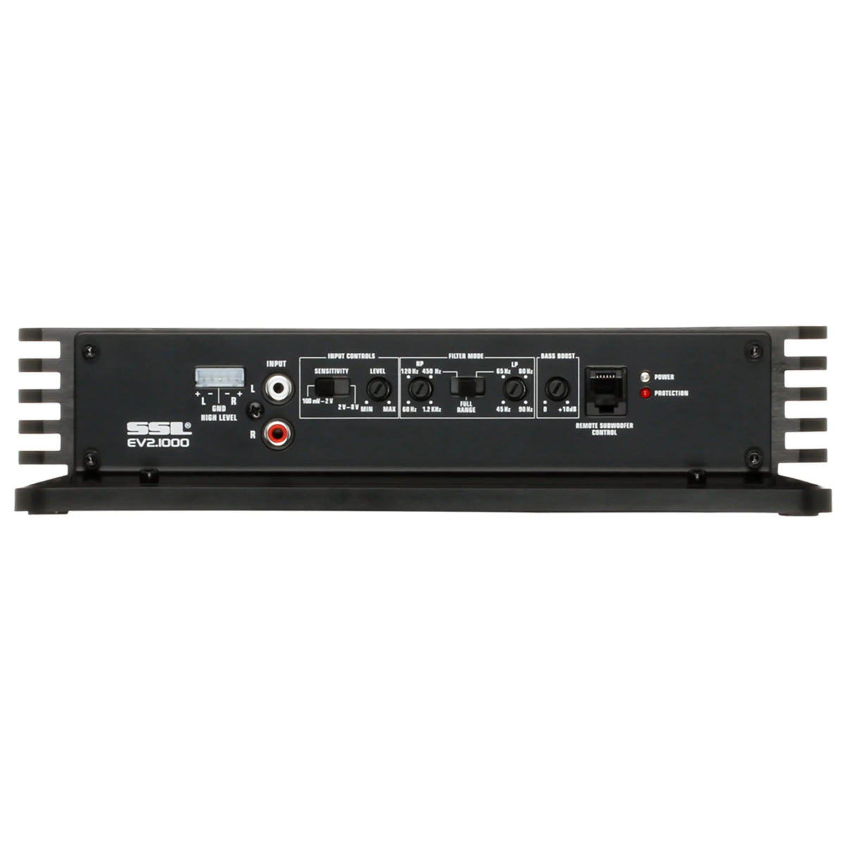 Sound Storm Laboratories EV2.1000 Evolution Series Car Audio Amplifier - 1000 High Output, 2 Channel, 2/8 Ohm, High/Low Level Inputs, High/Low Pass Crossover, Full Range, Hook To Stereo and Subwoofer
