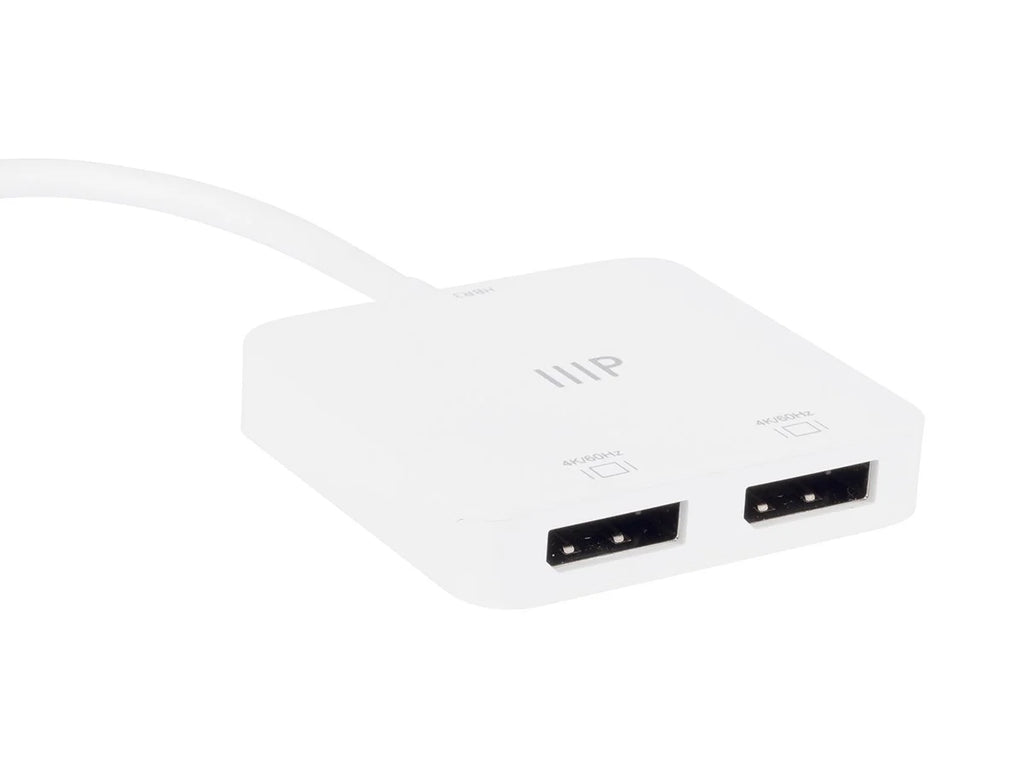 Monoprice -C to Dual 4K DisplayPort Adapter (Dual 4K@60Hz) Compatible with Thunderbolt 3 Devices with Windows and MacOS