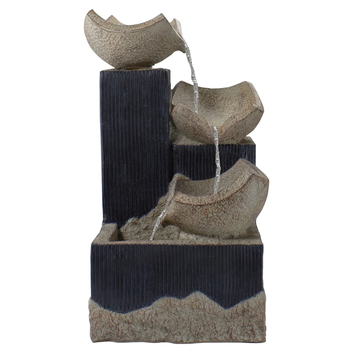Northlight 21"  Lighted Cascading 3-Tier Bowl Outdoor Water Fountain
