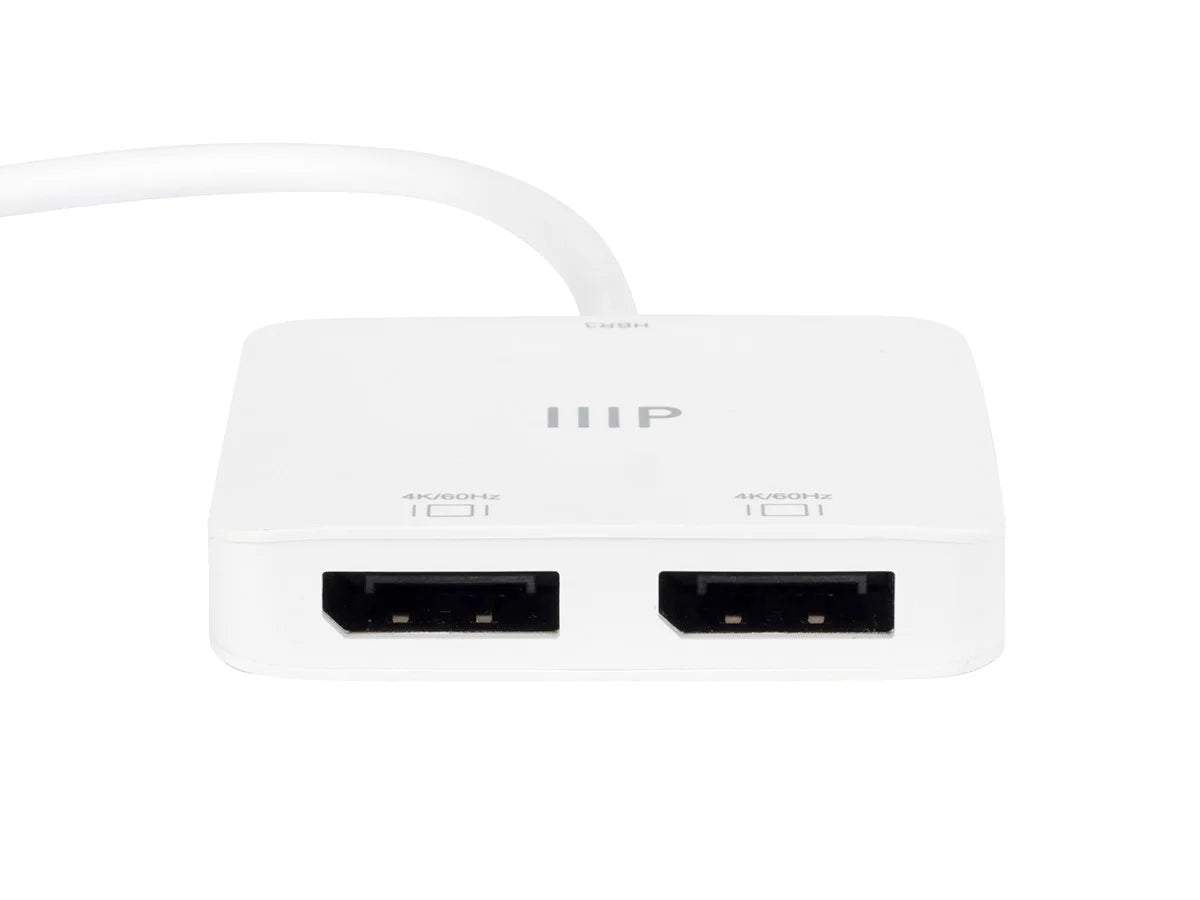 Monoprice -C to Dual 4K DisplayPort Adapter (Dual 4K@60Hz) Compatible with Thunderbolt 3 Devices with Windows and MacOS