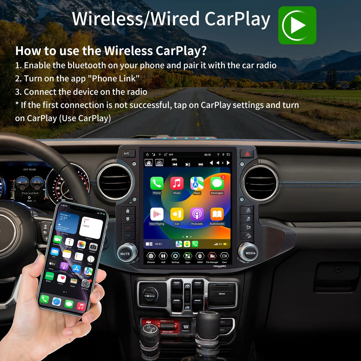 Linkswell Gen5 T-style 12.1 inch Car SirusXm Radio Stereo for Jeep Wrangler Gladiator 2018-2021 Touch Screen Car Navigator Android Truck Replacement  radio 4G+64G Apple Carplay Auto