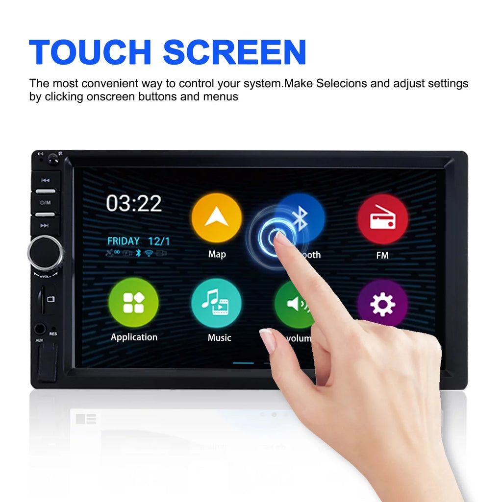 7" Car Stereo Double Din Bluetooth Car Radio Touch Screen Car Radio Audio Receiver  Radio with Backup Camera - Support Mirror Link///, Hands Free Calling
