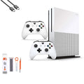 Microsoft Xbox One S 1TB with 2 Controller, 4K Ultra  White with   Cleaning Kit  Bundle Like New