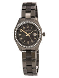 Caravelle 45M110 Women's Crystal Grey Dial Gunmetal  Steel Bracelet Watch