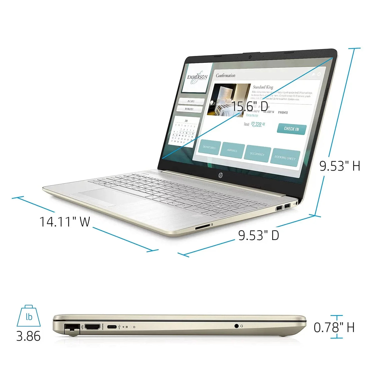 2022  15.6"  Laptop  Intel 11th 4-Core i5-1135G7 24GB DDR4  512GB NVMe  Intel Iris Xe Graphics Webcam  WiFi  RJ45  -C Backlit Keyboard Gold Windows 10 Pro w/ Accessories