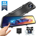 4K 12" Mirror Dash Cam - Vantop H612T Front & Rear View Dual Dash Camera,  Touch Screen, Voice Control Cars Mirror Camera W/Night Vision Parking Monitor