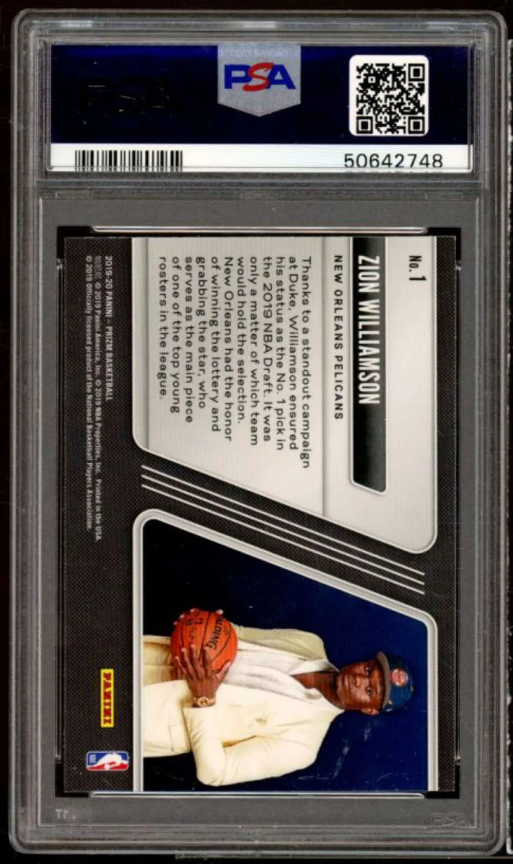 Zion Williamson Rookie Card 2019-20 Panini Prizm Luck Of The Lottery #1  10