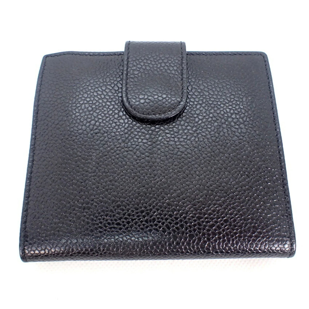 Pre-Owned  Chanel caviar skin black trifold wallet (Good)