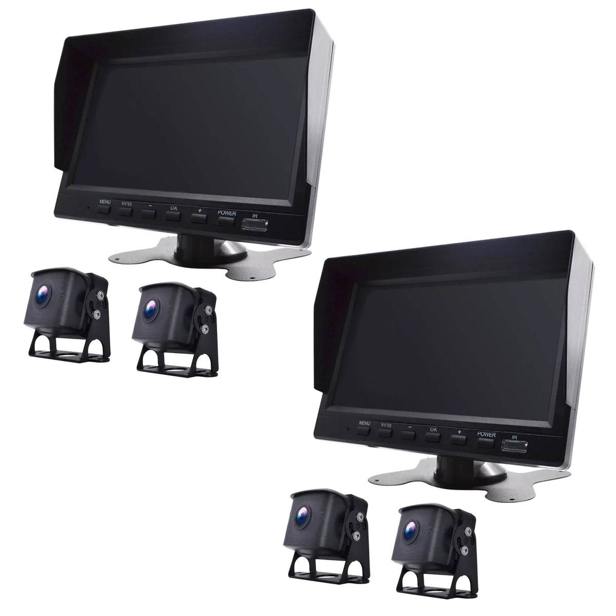 7" Monitor  Driving Video Recorder with  for  Truck Bus+2 Backup Camera