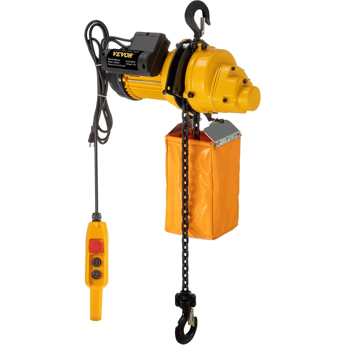 Lift Electric Hoist, 1100 lbs Electric Winch w/ 10ft Wired Remote Control, 110V Overhead Crane Garage Ceiling Pulley Winch of 14.8ft Lift Height, Used In Factories, Warehouses, Construction
