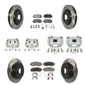Transit Auto Front Rear Disc Brake Coated Caliper Drilled Slotted Rotors And Ceramic Pads Kit (10Pc) For 2015-2017 Honda Odyssey -100667T