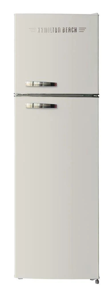 Hamilton Beach 10 Cu Ft Retro 2 Door Refrigerator, 5 Door Shelves,  Free, Cream, HBF1050, Adjustable Thermostat Control