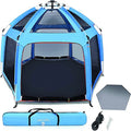 Serenelife On-The Go Baby and Toddler Pack and Playpen W/ Canopy, 5 Panel Mattress, (Blue)