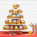 The Smart Baker - Adjustable, Reusable 5 Tier Round Cupcake & Dessert Tower Display Stand, White - Holds up to 90+ Cupcakes | Weddings, Parties, Holidays, Baby Showers and More!