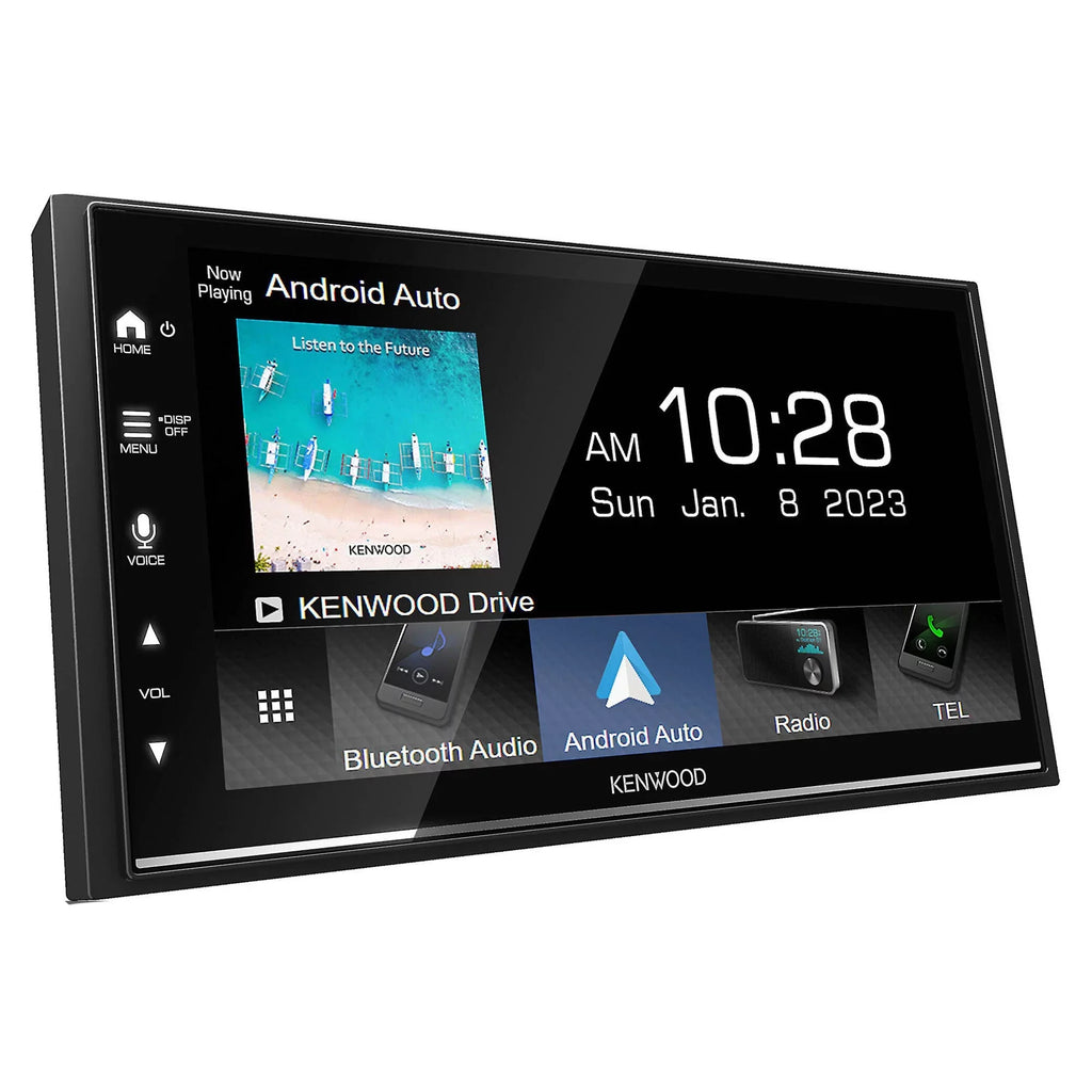 Kenwood DMX7709S Digital Multimedia Receiver with -320LP Multi-Angle Rear View Camera with License Plate Mounting
