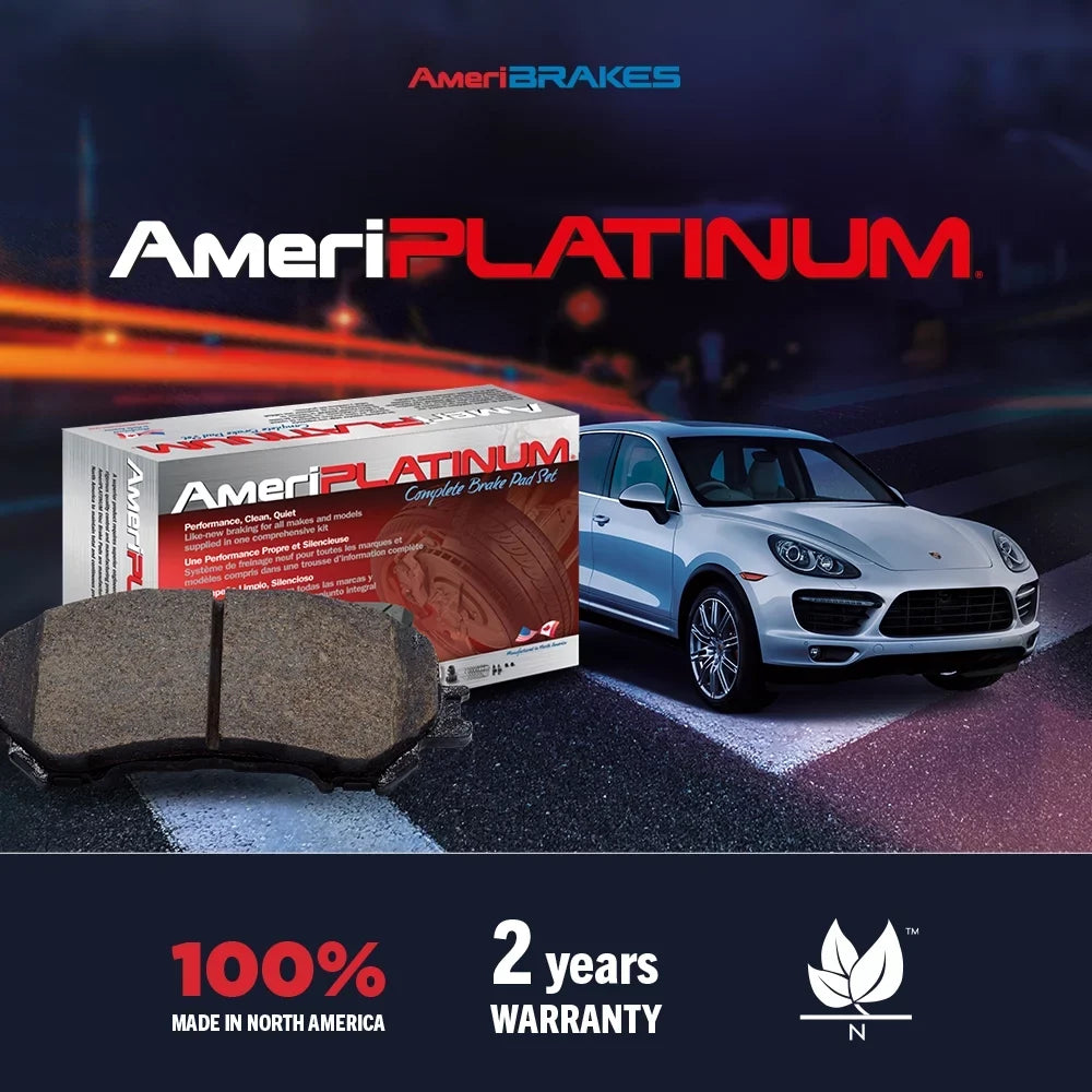 AmeriBRAKES Front Rear Ceramic Disc Brake Pads Kit For Dodge Grand Caravan Journey Chrysler Town & Country Ram C/V -100018