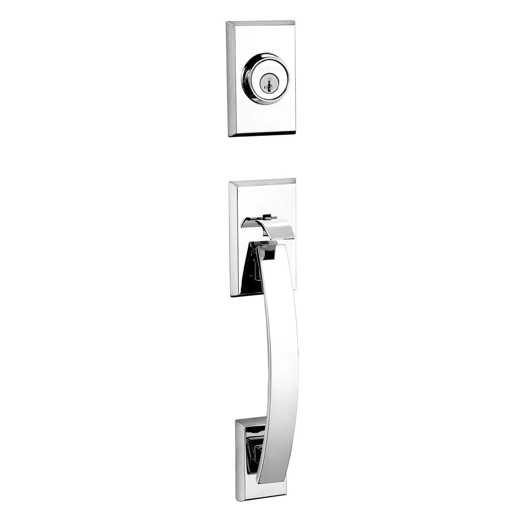 Kwikset 98001-373 Polished Chrome Tavaris Single Cylinder Handleset With Vedani Lever