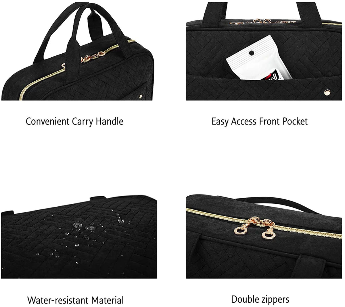 Toiletry Bag Travel Bag with Hanging Hook, Water-resistant Makeup Cosmetic Bag Travel Organizer for Accessories, Shampoo, Full Sized Container, Toiletries