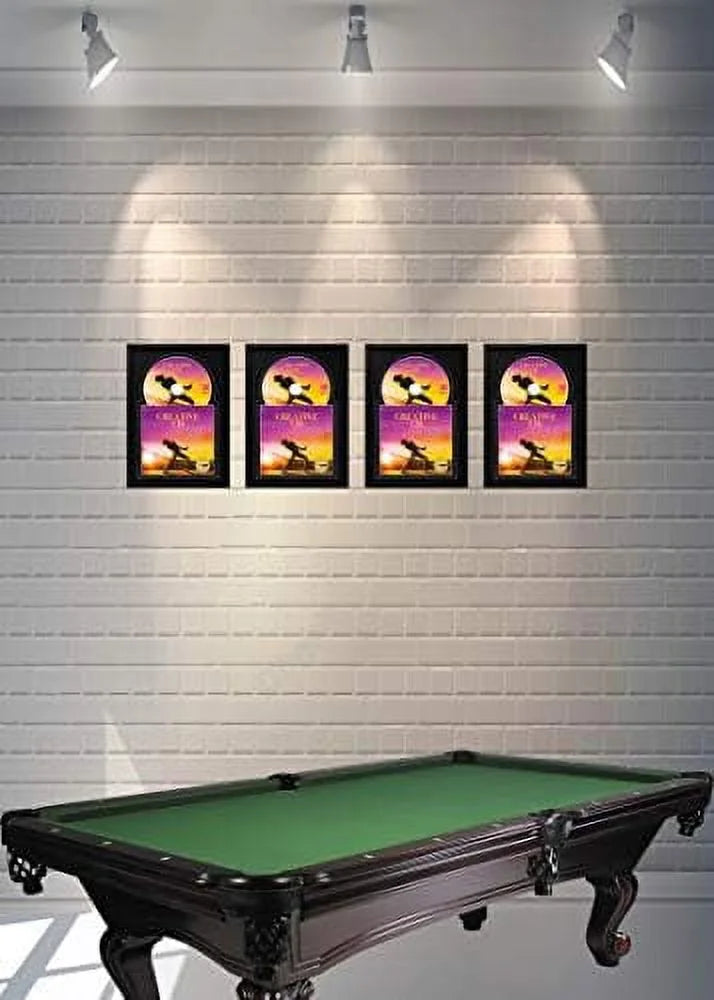 X 12" Jukebox Music Frame Double Black-Black Matting Displays Cover Art And 4 7/8-Inch Dia. Disc Self Standing With Wall Hanger
