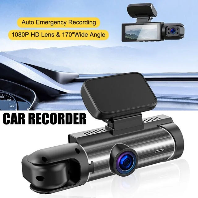 Xhy Car Dash Cam Dual Lens 1080P   Front or Inside Video Camera Driving Recorder Night Vision G-Sensor, Motion Detection
